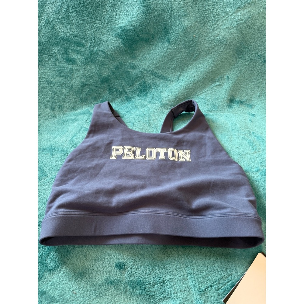 Peloton Cadent Mid Neck V Strap Bra 217 Blue Medium Impact Sports Bra Mens M